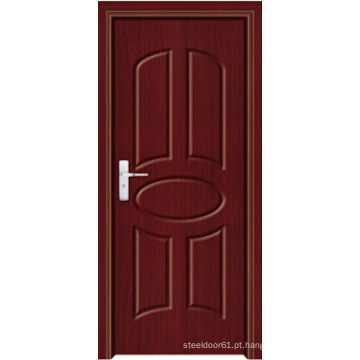 Porta de PVC de Design Popular vermelho com madeira